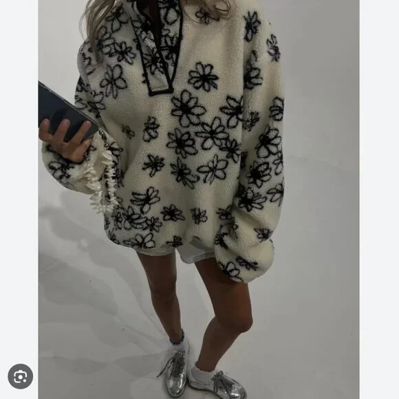 Parke Floral Pullover Fleece Floral L/XL - Picture 2 of 7